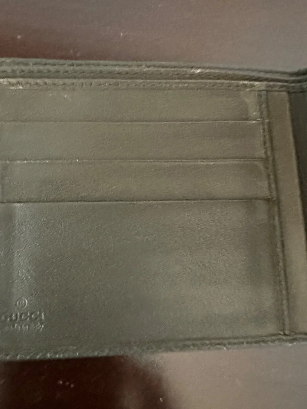 Gucci GG Logo Pattern Bifold Wallet Mens Brown